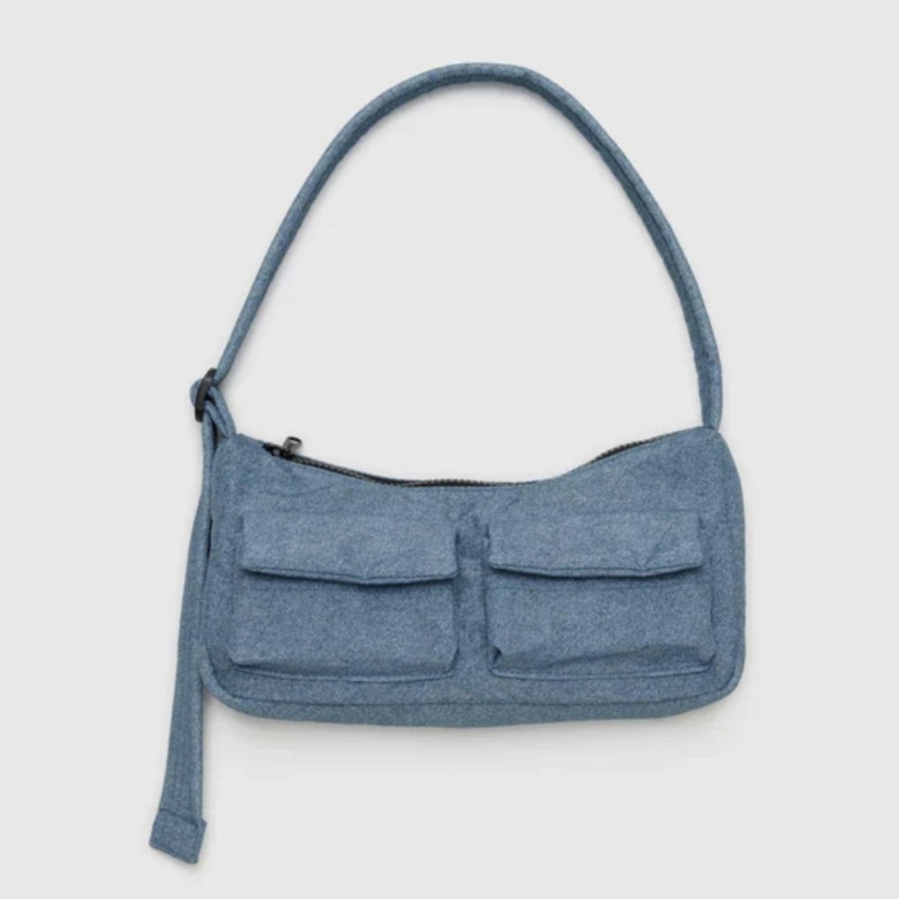 NWT BAGGU Cargo Shoulder Bag in Digital Denim